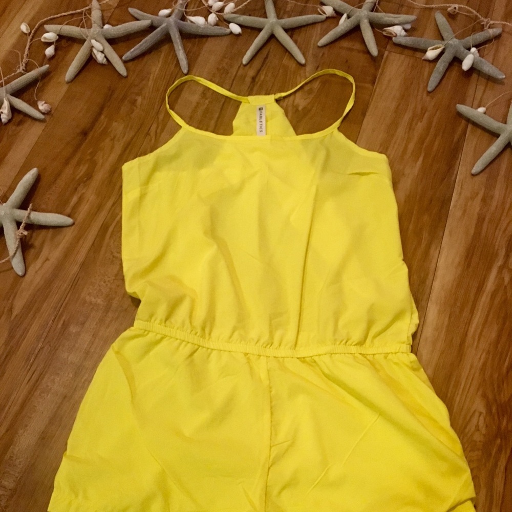 Fabletics bright yellow romper!